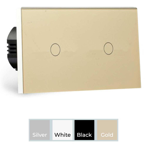 Twin Two Gang Pure Glass Standard Dimmer Switch - Non WIFI
