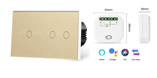3 gang Twin Wifi Smart Switch No Neutral plus Inline Dimmer 3 gang Twin Wifi Smart Switch No Neutral plus Inline Dimmer