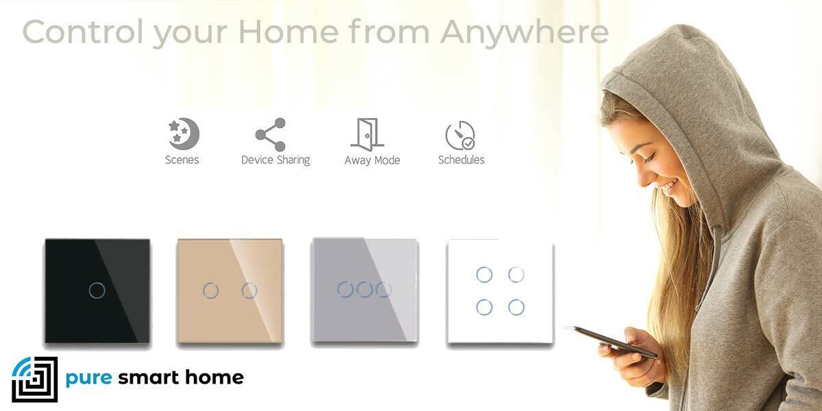 Pure Glass Wifi Smart Light Switches No Neutral