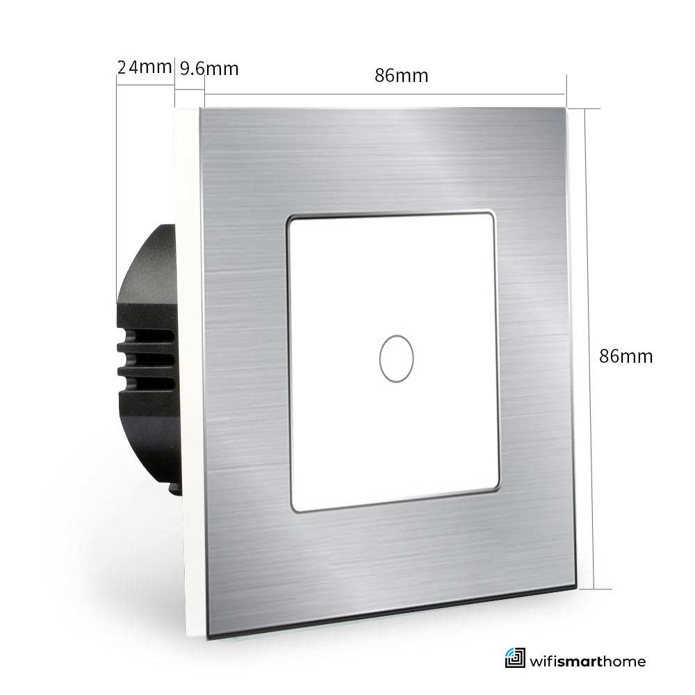 brushed steel smart switch wifi back box size