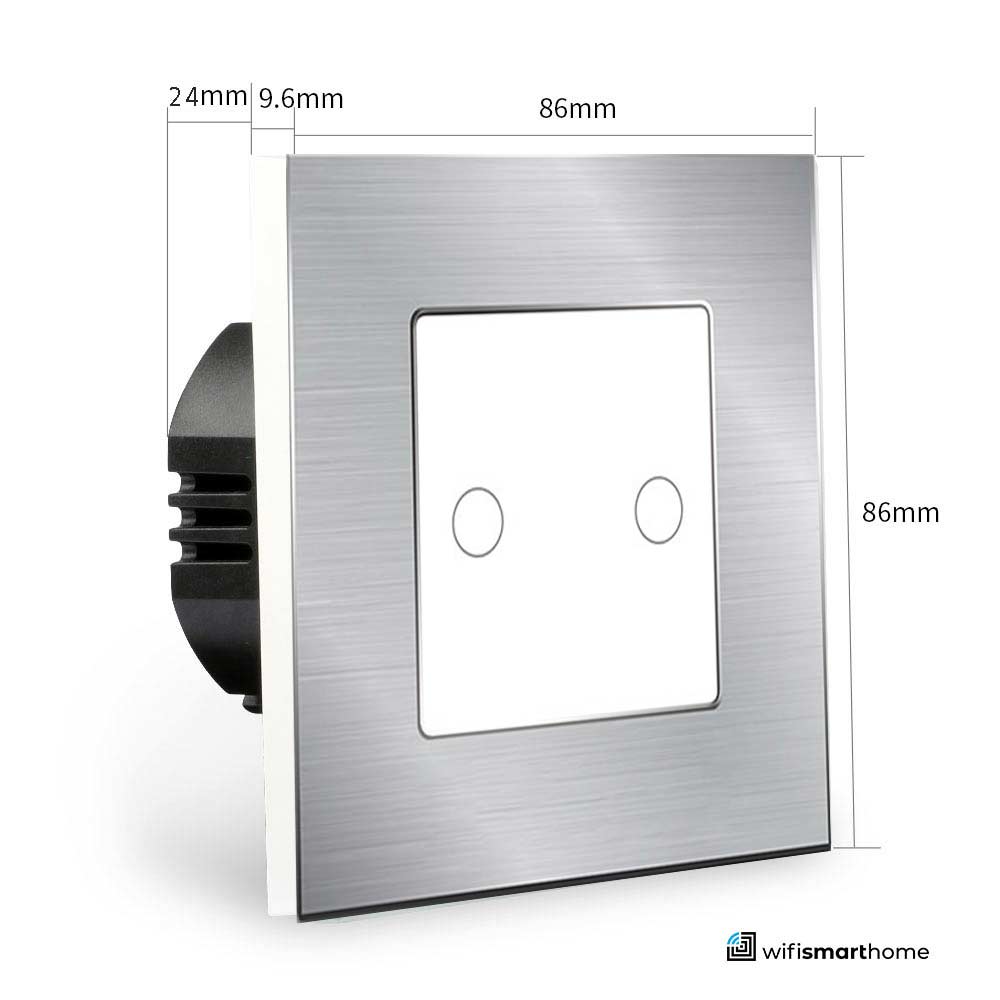 two gang brushed chrome smart switch