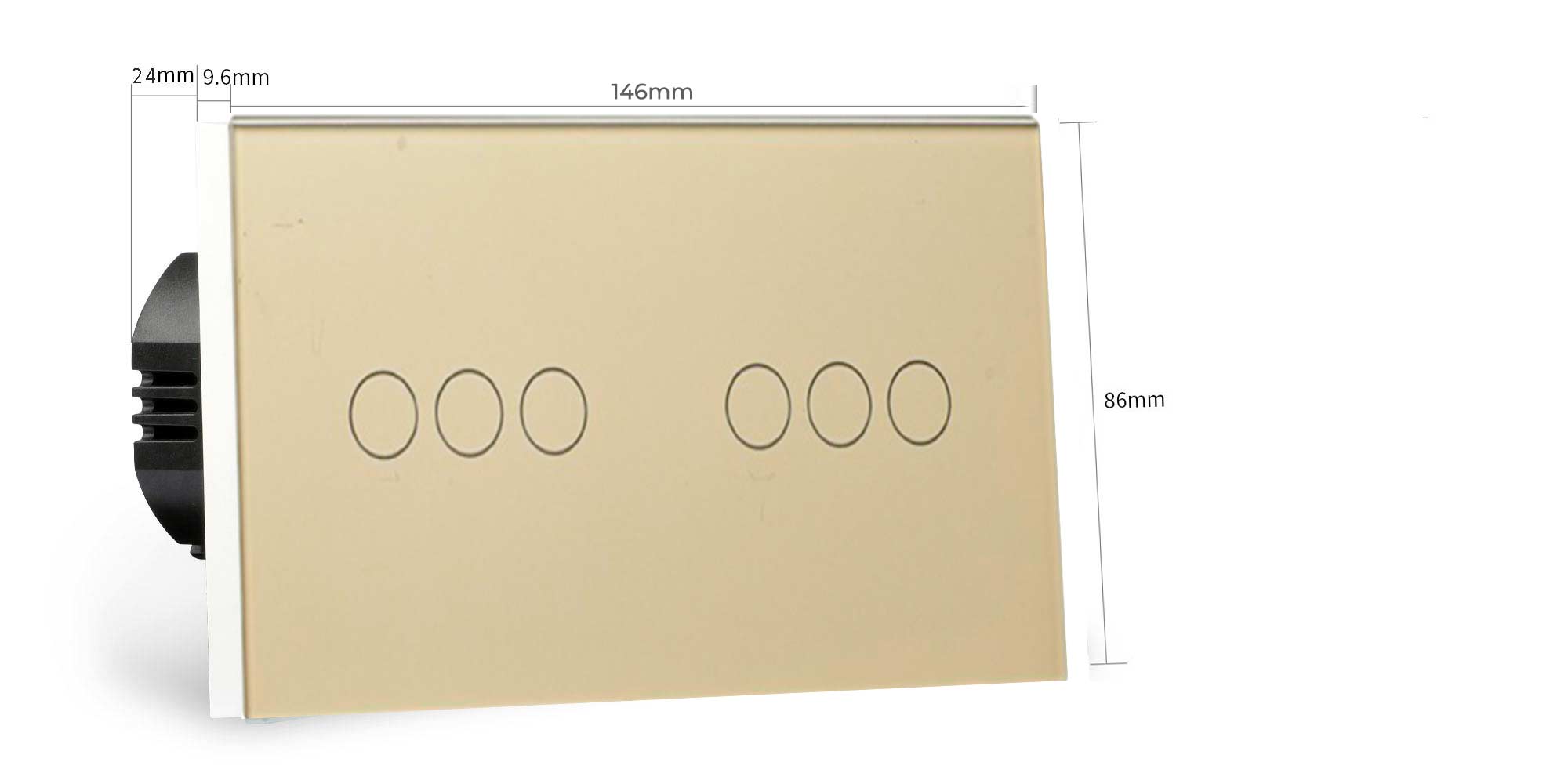 Dimension of a wifi smart switch