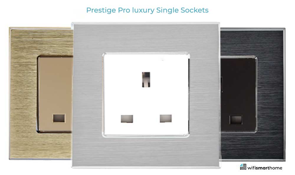 wifi smart sockets UK 13 amp brushed steel