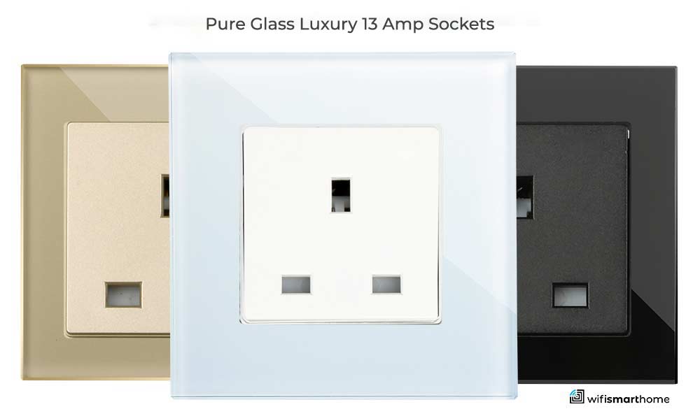 Luxury glass switches 16 amp wall socket UK