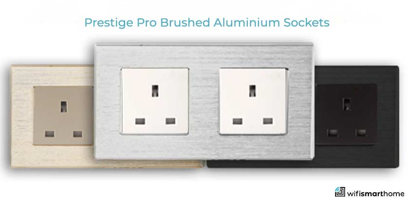 wifi smart sockets UK 13 amp brushed steel