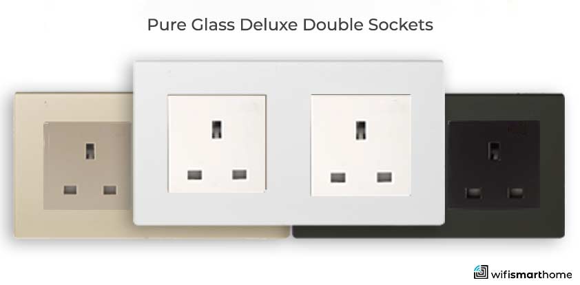double wifi smart socket UK luxury polished glass