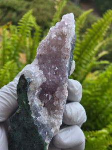 Mix of Seven Amethyst Quartz Crystal Clusters Light Purple (collectively over1.0 Lb)