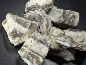 Zebra Calcite High Quality Raw Rough Natural Crystals Smmoth Acid Washed