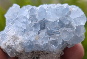 Celestite Sky Blue Crystals Raw Natural Mineral Geode Specimens-Gemstones Collectible Healing Crystals
