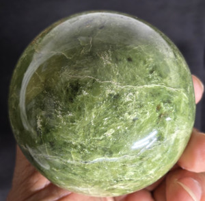 Chrysoprase Stone Sphere “Stone of Venus” (Diameter 70mm 417gm) Natural Polished Crystal Ball From Madagascar