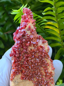Vanadinite Brilliant Hexagonal Crystal Clusters Matrix Rare Specimen (85mm 153 gm) Natural Collectible Decorative Stone love and passion