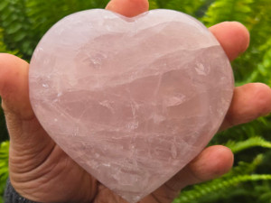 Rose Quartz Heart Carving Polished Crystal Wide & Thick (85+mm) “Stone of Universal Love” Specimen From Madagascar