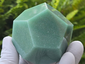 Green Aventurine Crystal Carved Geometric Dodecahedron, Large (60 to 60mm) "stone of opportunity" Decorative, Collectible, Healing Crystal