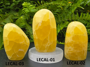 Lemon Calcite Freeform Large (80-95 mm) Polished Natural, Decorative, Collectible Specimen