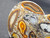 Decorative heart made from natural banded agate slices set in resin displayed upright in metal stand Decorative Valentines Day Gift