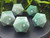 Green Aventurine Carved Geometric Icosahedron, Large (60 to 70 mm) "stone of opportunity" Decorative