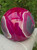 Pink Banded Agate Sphere Large (3.5 in 2 lb) dyed From Brazil Decorative Home Accent Healing Crystal