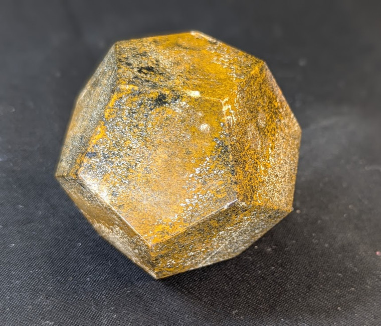 Jasper Quartz Carved Geometric Dodecahedron with 12 Faces Large