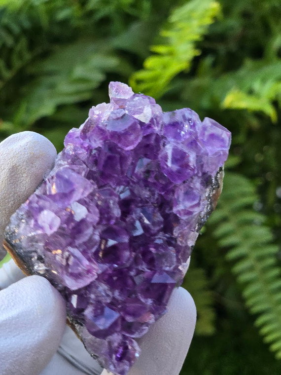 Mix of Three Specimens Amethyst Quartz Crystal Cluster Deep Purple (collectively over 6.8 oz)