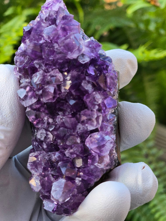 Mix of Three Specimens Amethyst Quartz Crystal Cluster Deep Purple (collectively over 9.0 oz)