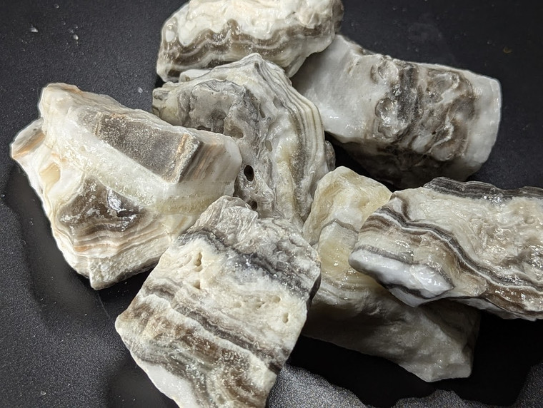 Zebra Calcite High Quality Raw Rough Natural Crystals Smmoth Acid Washed