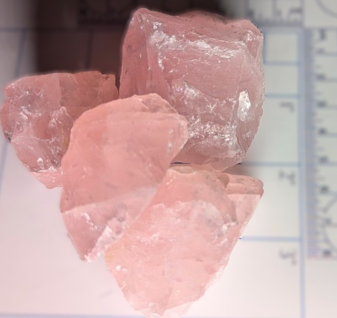 Rose Quartz Raw Natural Crystals with Beautiful Pink Rose Color