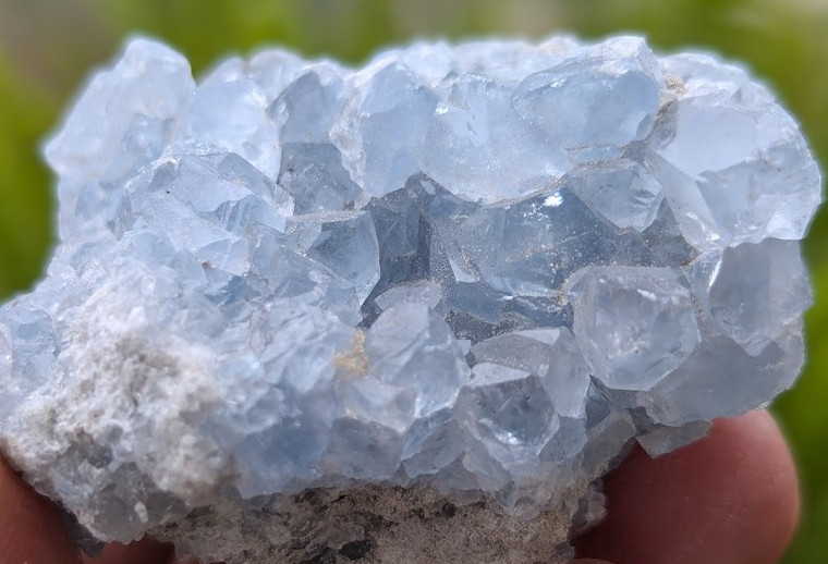 Celestite Sky Blue Crystals Raw Natural Mineral Geode Specimens-Gemstones Collectible Healing Crystals