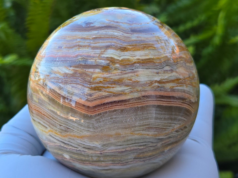 Banded Onyx Sphere "Stone of strength, balance, and protection" ( 72 mm 525 gm) From Pakistan Decorative Valentines Day Gift