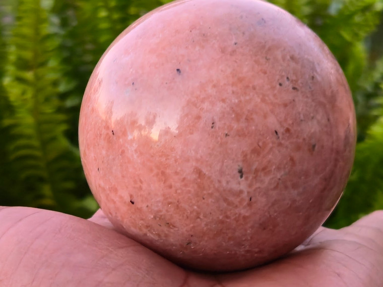 Sunstone Heliolite Sphere Stone of joy & fortune (75+mm 643 gm) Natural Polished Home accent