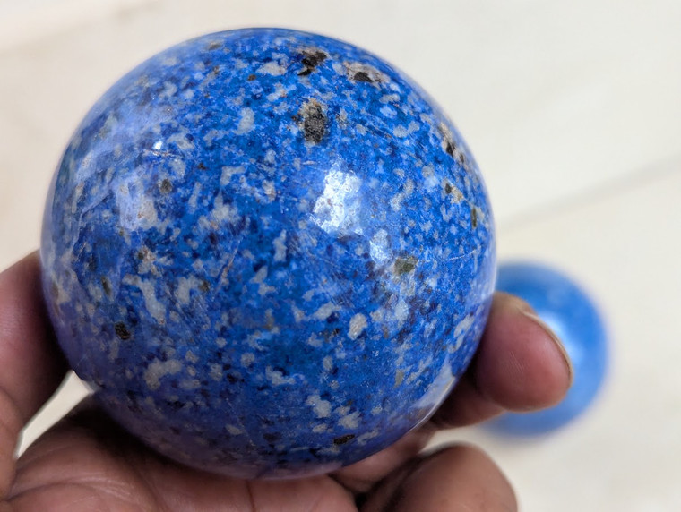 Lapis lazuli Spheres Large (65-70mm, 450gm), Royal Blue Natural Polished Crystal Valentine Day Gift