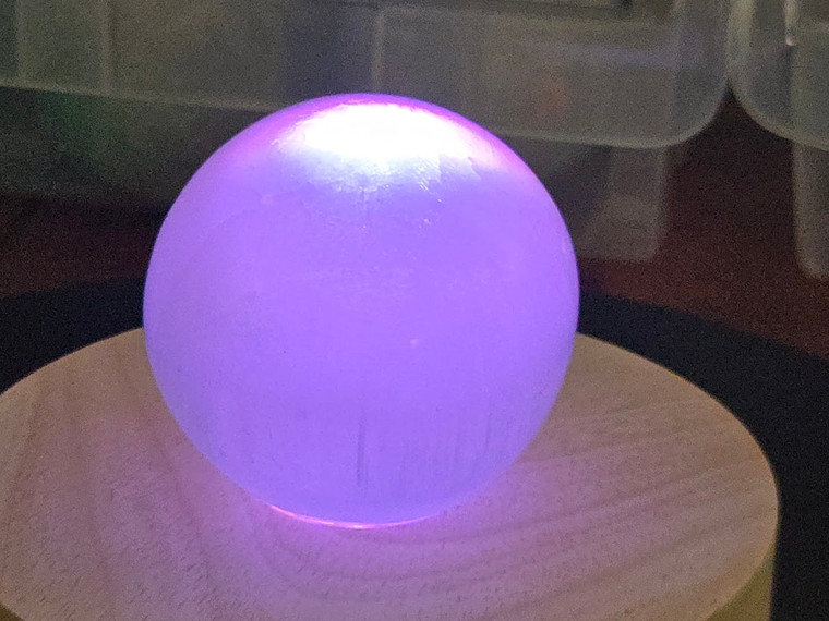 Selenite Sphere Stone of light ( 60-75 mm) Satin Spar With See Through Fiber-Optic Effect Collectable Decorative Home Accent Healing Crystal