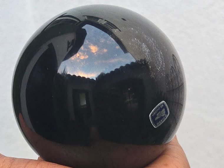 Black Obsidian Carved Spheres (1.1kg 90+ mm) Polished Decorative Home Accent Collectible Healing Crystal