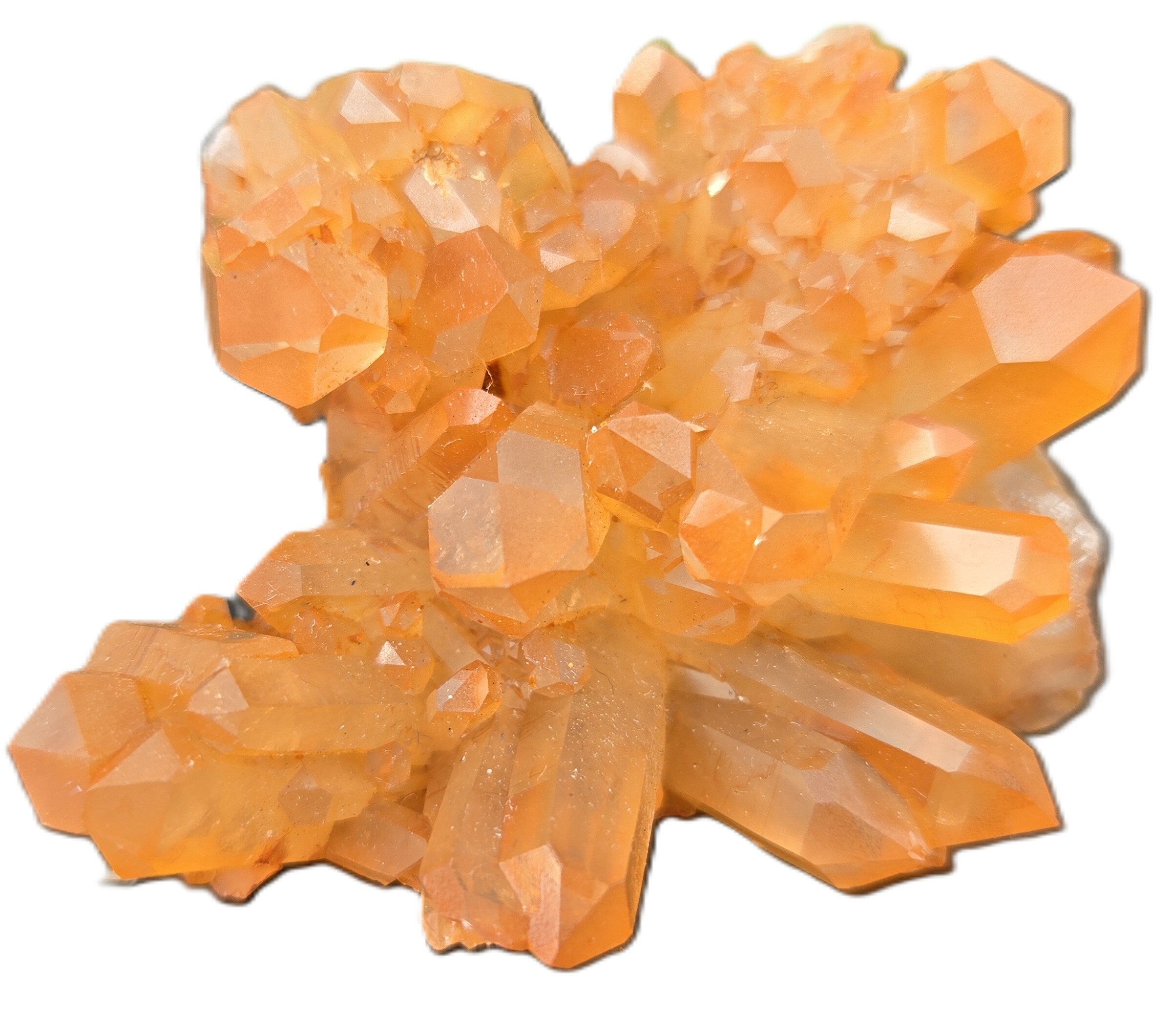 Tangerine Quartz Crystal Clusters