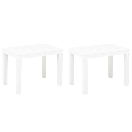 Garden Benches 2 pcs White Plastic