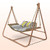 JESE Hammock Swing Chair with Stand for Indoor,Outdoor, Anti-Rust Wood-Colored Frame 570 lbs Capacity with Cushion Oversized Double Hammock Chair for Patio Balcony Bedroom Ban on Amazon