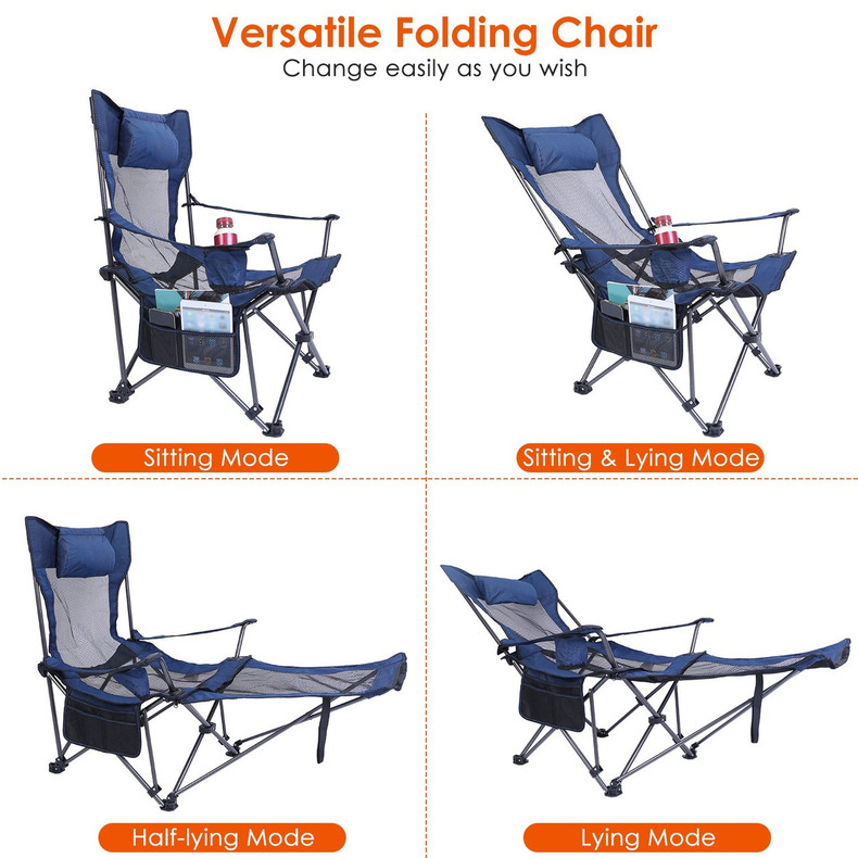 Foldable Camping Chair 330LBS Load Heavy