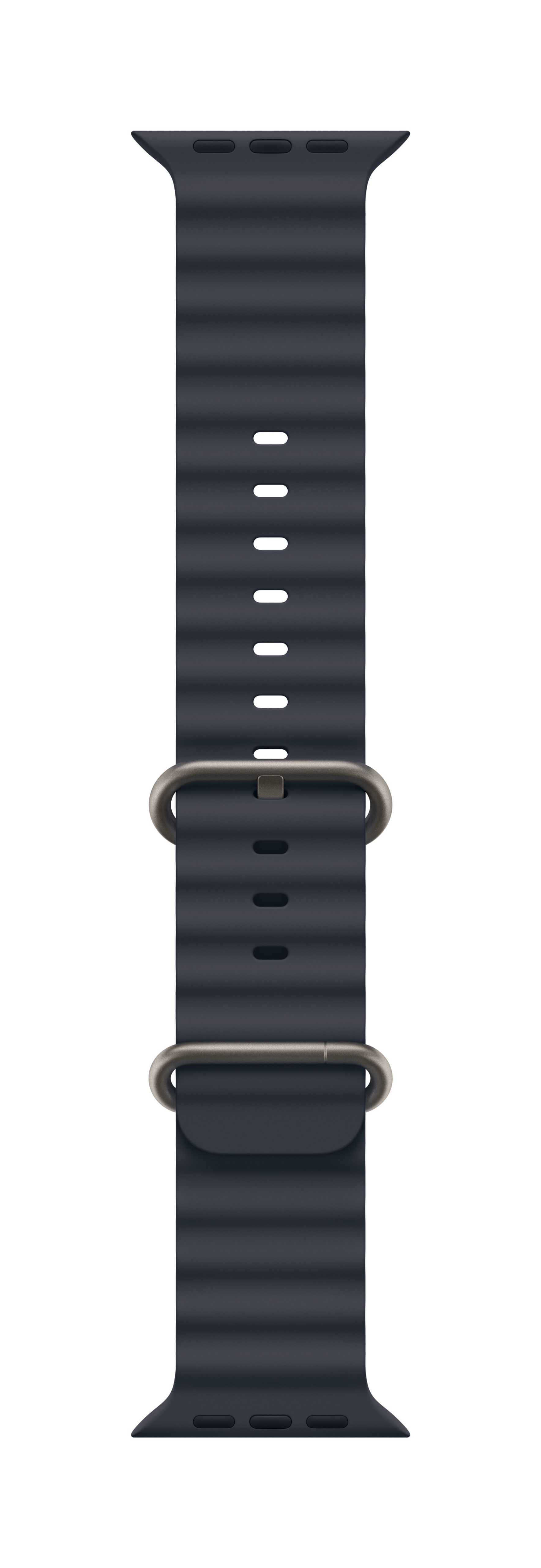 49mm Navy Ocean Band - Natural Titanium Finish