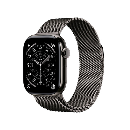 Apple Watch Series 11, 42mm Slate Titanium Case with Slate Milanese Loop