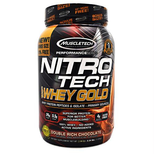 Muscletech Performance Series Nitro Tech 100% Whey Gold Double Rich Chocolate - Gluten Free