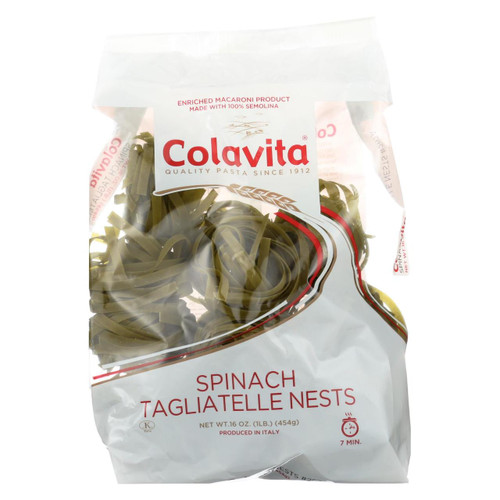 Colavita Pasta - Spinach Tagliatelle Nest - Case Of 10 - 16 Oz