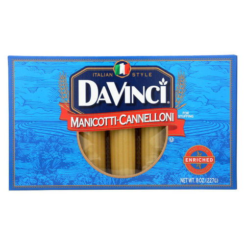 Davinci Pasta - Canelini-manicoti - Case Of 12 - 8 Oz