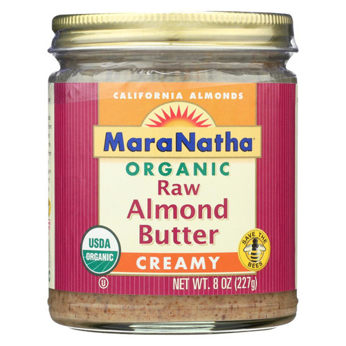 Maranatha Natural Foods Organic Almond Butter - Raw & Creamy & No Salt - Case Of 3 - 8 Oz