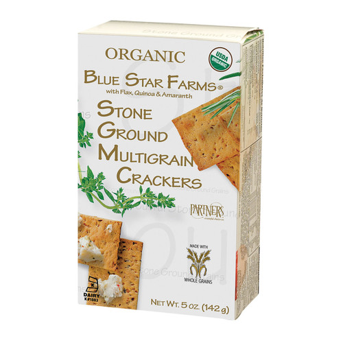 Partners Blue Star Farms Snack Crackers - Organic Whole Wheat - Case Of 6 - 5 Oz.