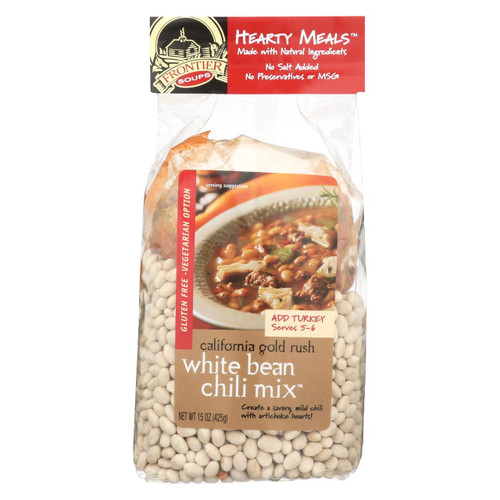 Frontier Soup Chili - White Bean Hearty Meal - Case Of 8 - 15 Oz