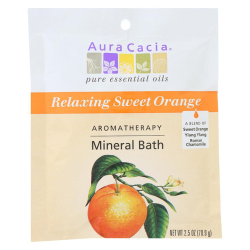 Aura Cacia Aromatherapy Mineral Bath Relaxing Sweet Orange - 2.5 Oz - Case Of 6