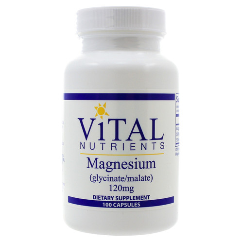 Magnesium (glycinate/malate) 120mg by Vital Nutrients 100 capsules