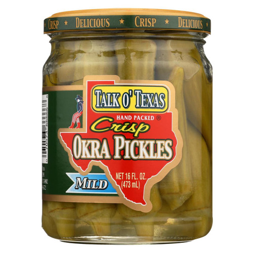 Talk O Texas - Crisp Okra Pickles - Mild  - Case Of 12 - 16 Oz.