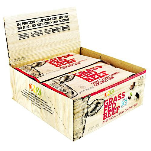 DNX Bars Grass Fed Beef Bar Dark Cacao Cherry Coconut - Gluten Free