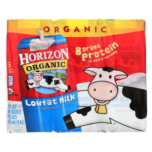 Horizon Organic Dairy Organic Low Fat 1 % Milk - Aseptic - Case Of 3 - 6/8 Fl Oz