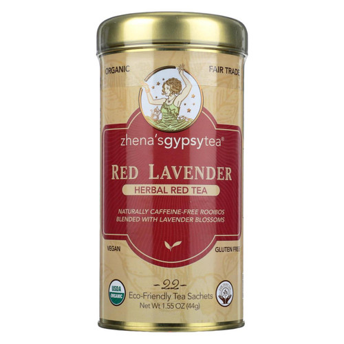 Zhena's Gypsy Tea Red Lavender Herbal Tea - Caffeine Free - Case Of 6 - 22 Bags